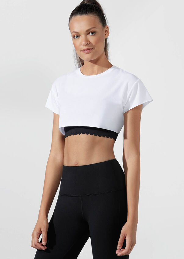Extreme Cropped Active Tee | White | Lorna Jane SG