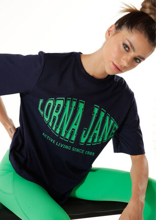 Sporty League Relaxed Tee, French Navy, hi-res