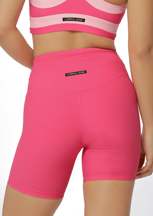 bo + tee, Shorts, Bo Tee Contrast Waist Cycling Shorts In Pink Xs